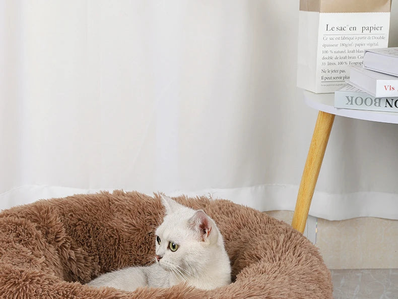 Plush Pet Nest – Warm Round Cat & Dog Bed