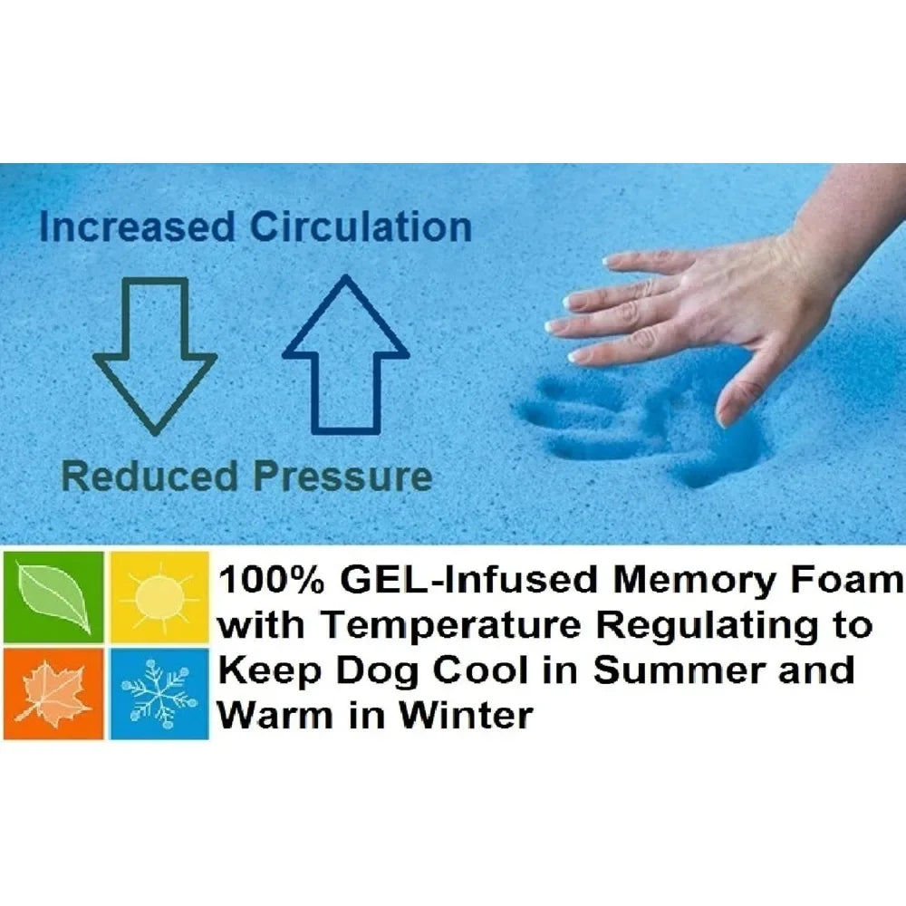 Orthopedic Memory Foam Dog Bed – Gel-Infused Large Pet Bed