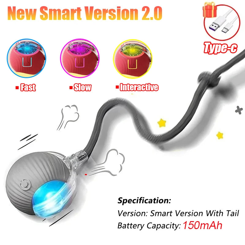 Automatic Rolling Cat & Dog Toy – Rechargeable Smart Ball
