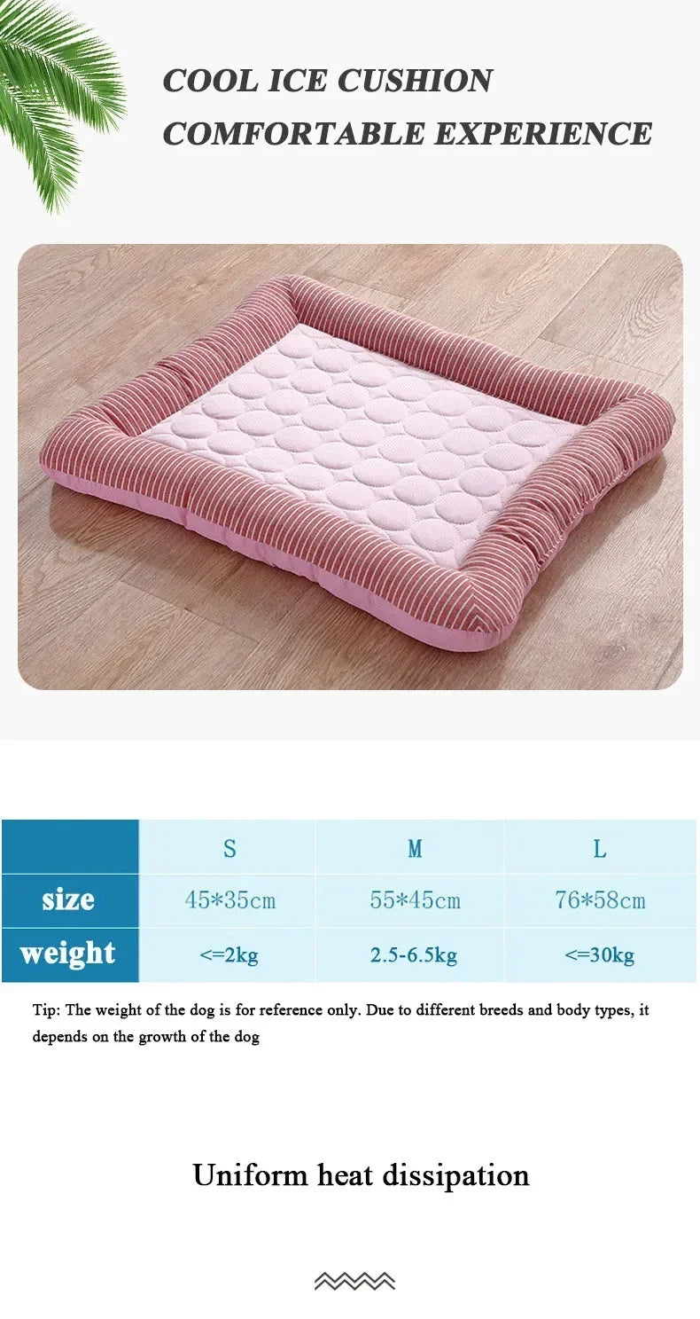 Cooling Pad Bed for Dogs & Cats – Ice Silk Summer Mat