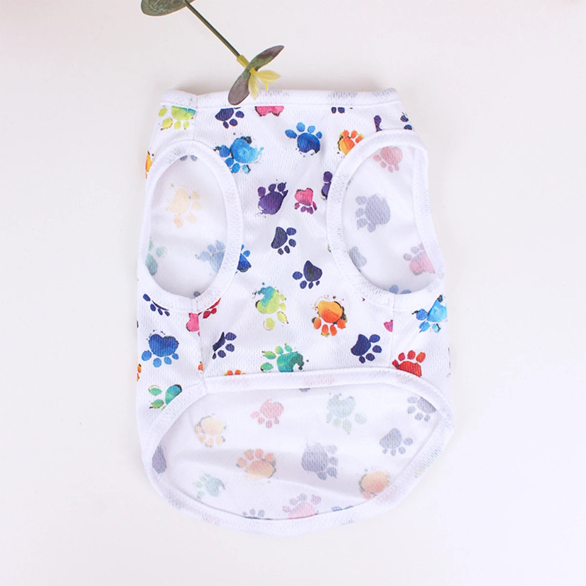 Footprint Print Dog Vest – Summer Breathable T-Shirt