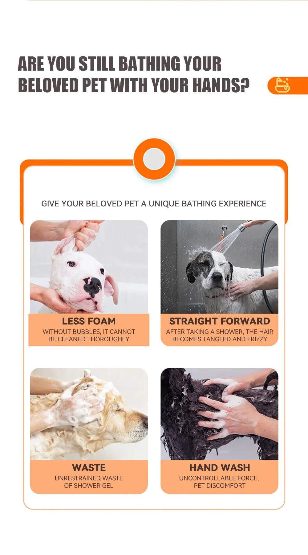 2-in-1 Pet Bath & Massage Brush