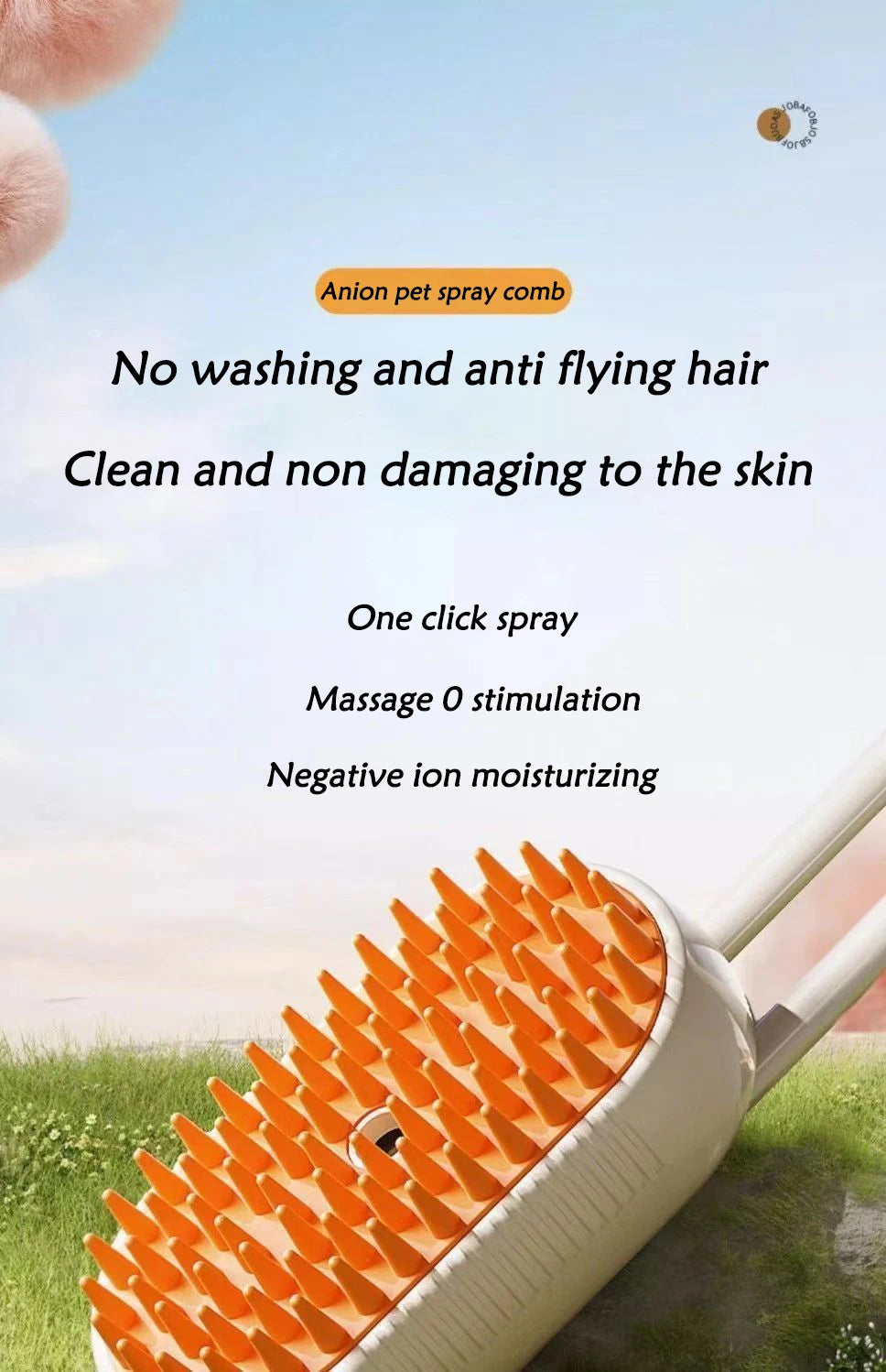 3-in-1 Pet Spray & Massage Brush – Cat & Dog Grooming Tool