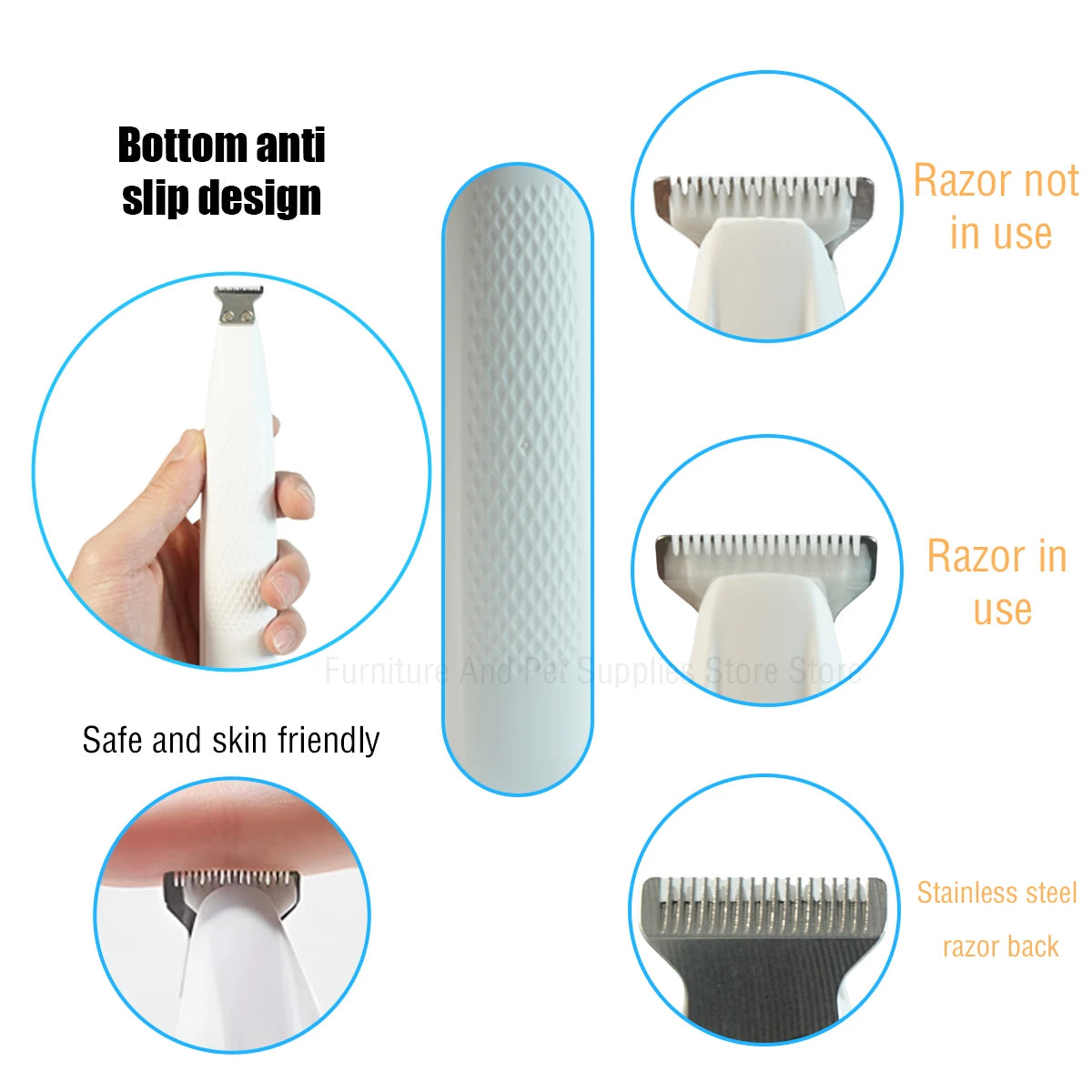 Waterproof Dog Paw Trimmer – LED Hair Clipper