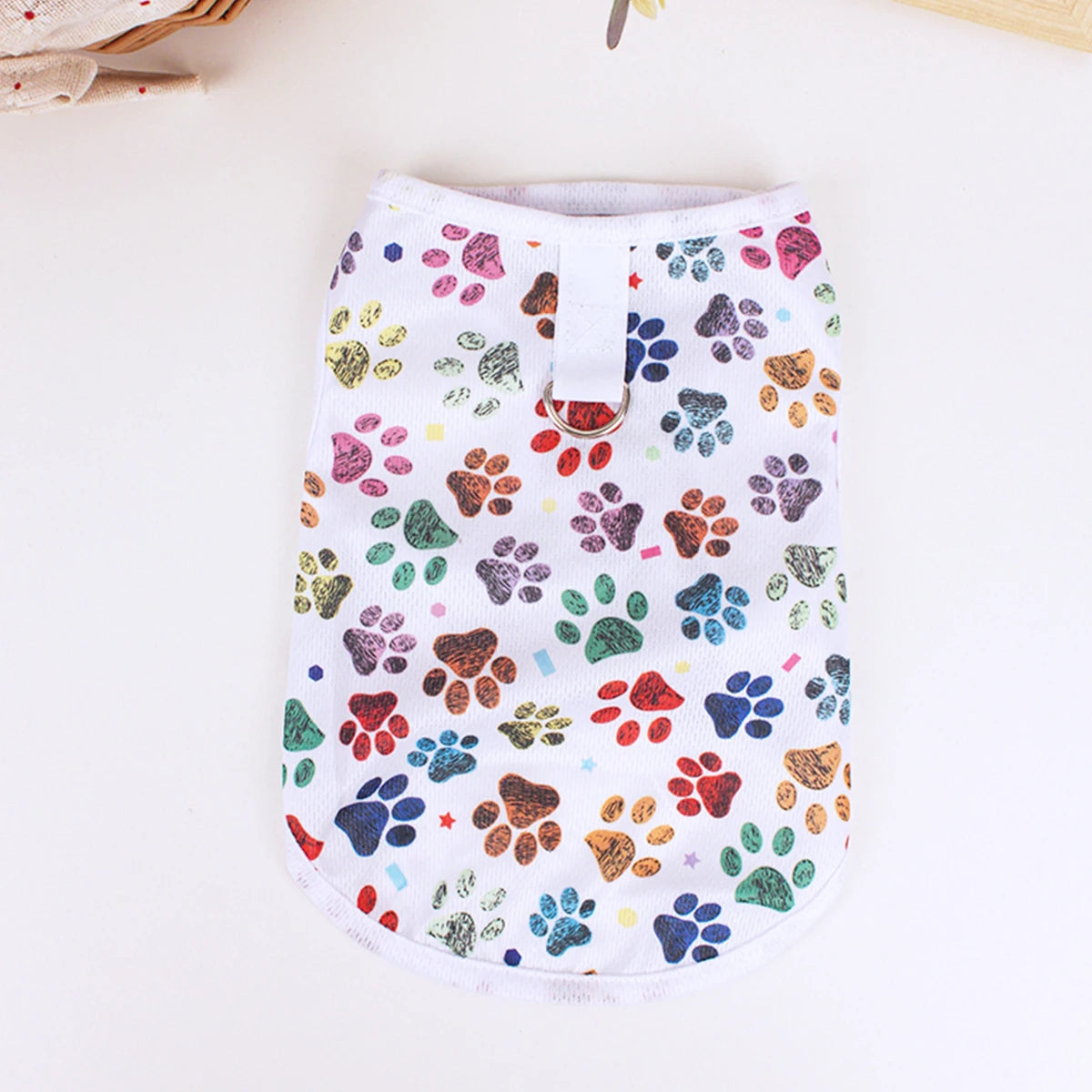 Footprint Print Dog Vest – Summer Breathable T-Shirt