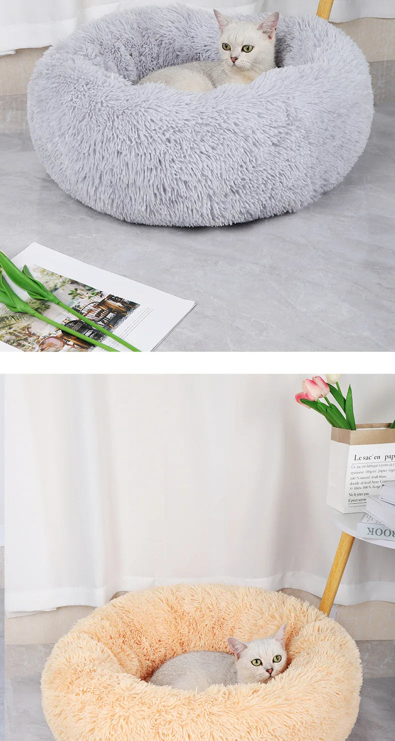 Plush Pet Nest – Warm Round Cat & Dog Bed