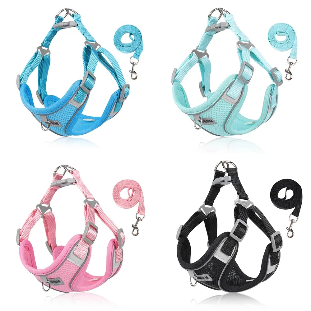 Reflective Dog Harness & Leash Set – Small & Medium Pets