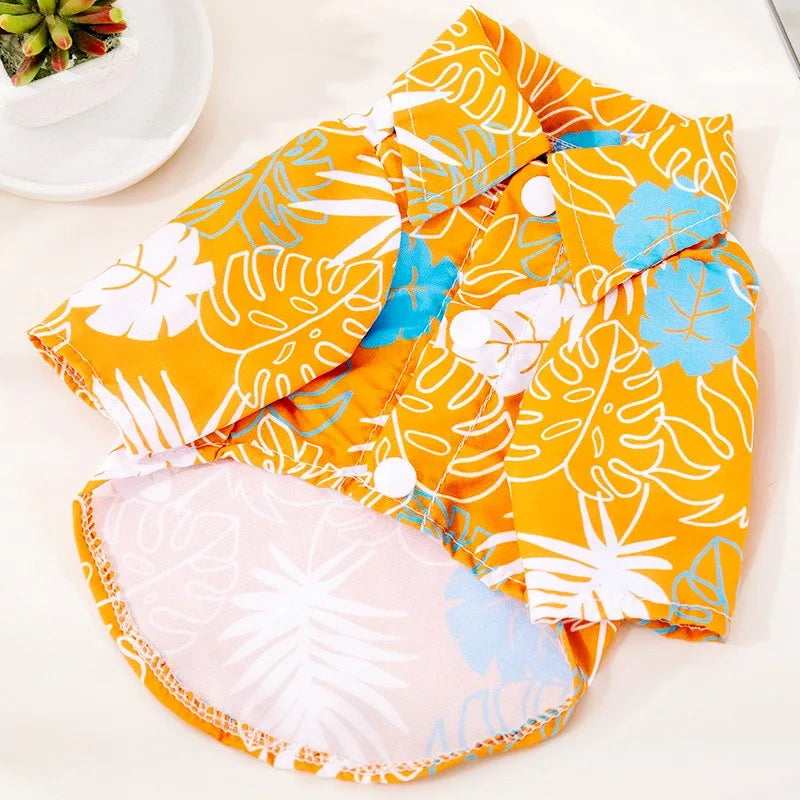 Hawaiian Style Pet Shirt – Summer Dog & Cat Beach Outfit