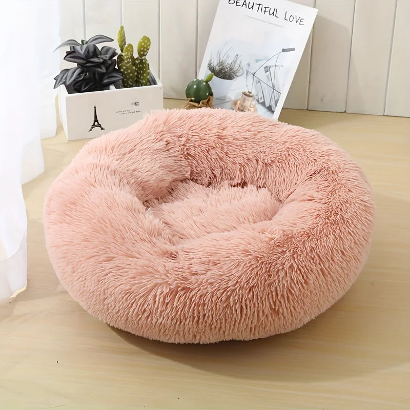 Plush Round Cat & Dog Bed