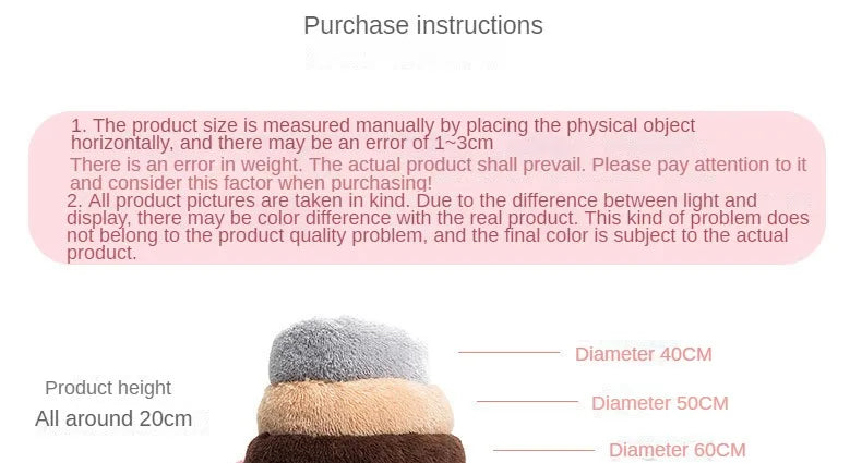 Plush Pet Nest – Warm Round Cat & Dog Bed