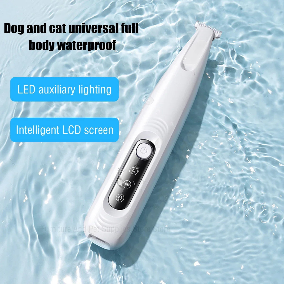 Waterproof Dog Paw Trimmer – LED Hair Clipper