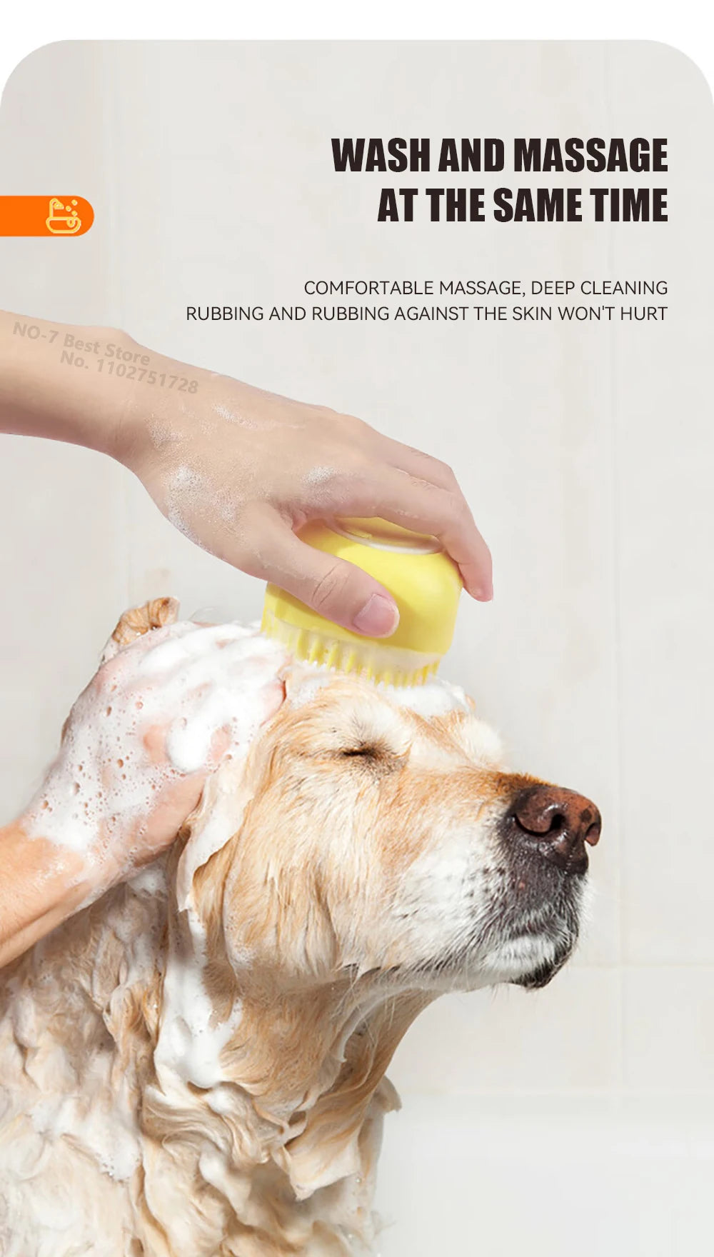 2-in-1 Pet Bath & Massage Brush