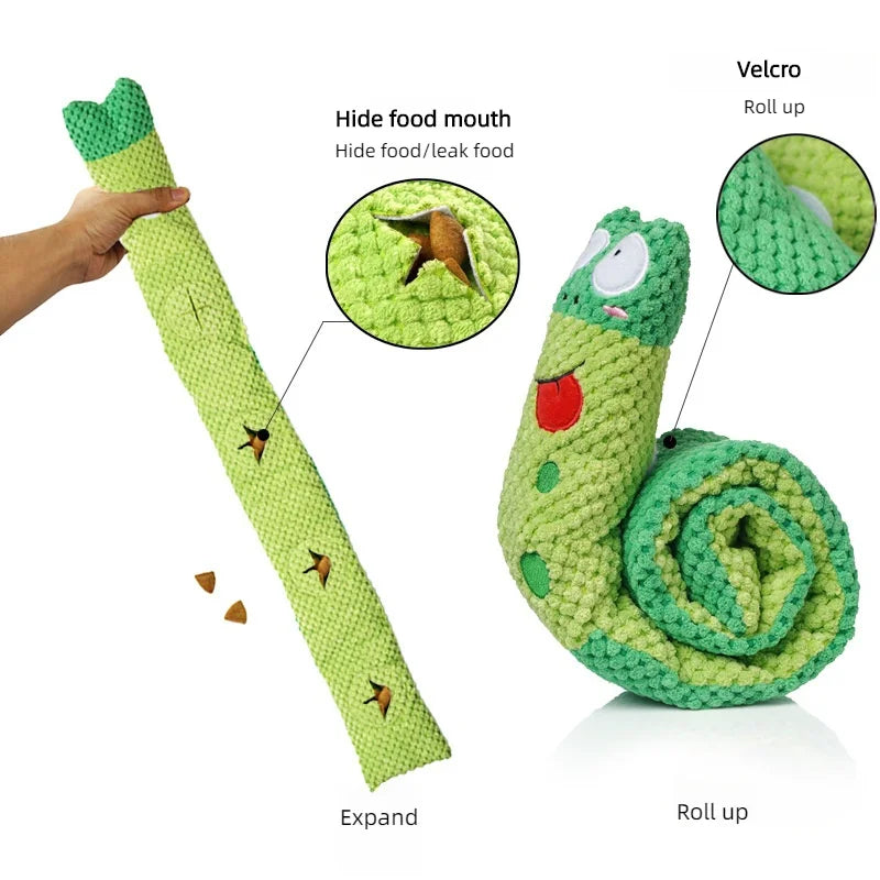 Interactive Dog Puzzle Feeder – Indestructible Plush Squeaky Toy