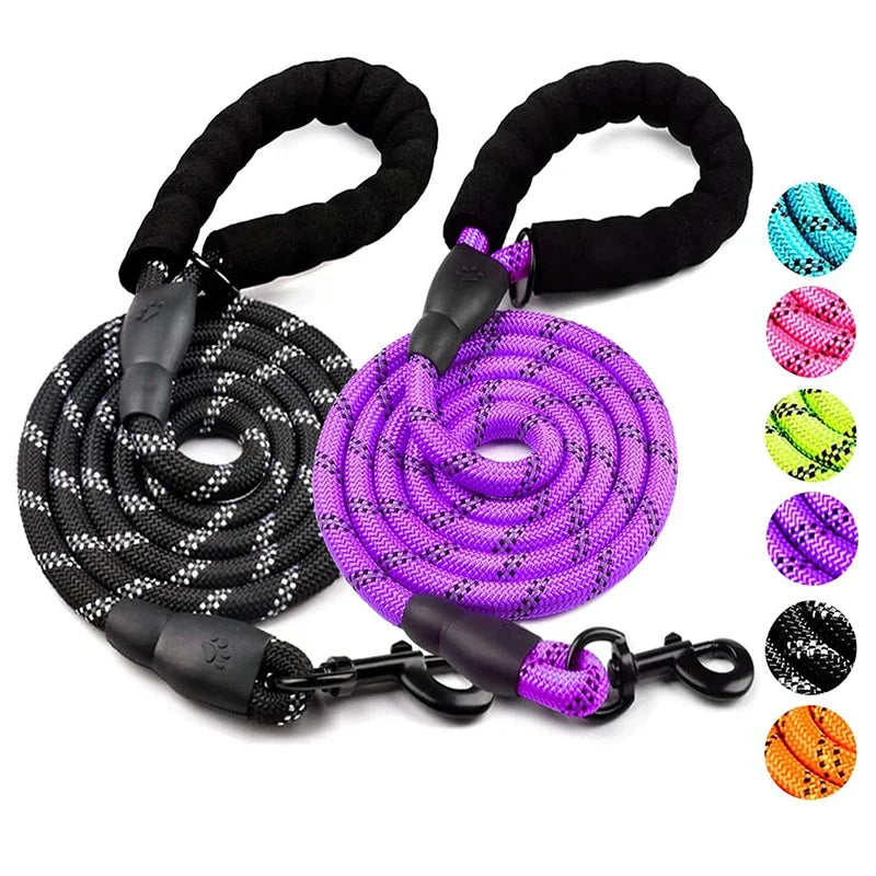 Strong Reflective Dog Leash – Adjustable for All Sizes