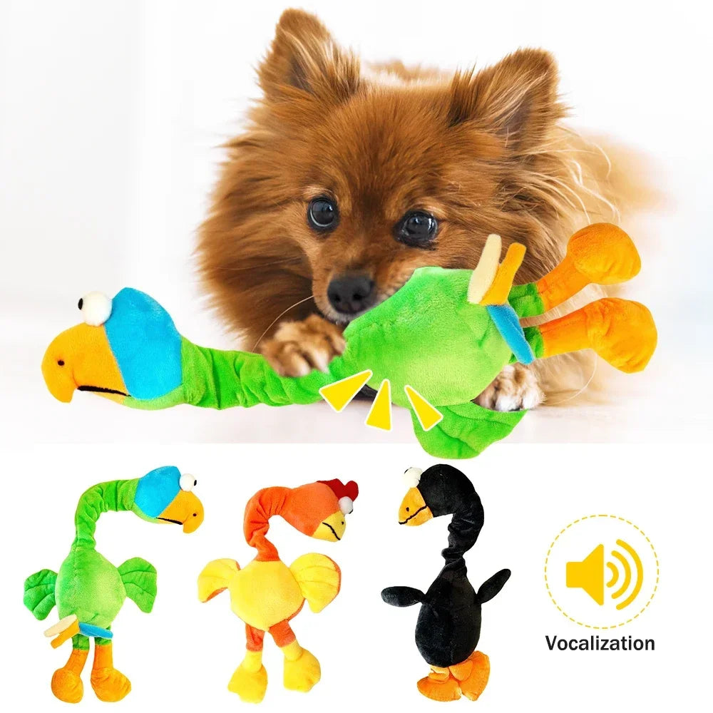 Squeaky Chicken Dog Toy – Bite-Resistant Interactive Chew