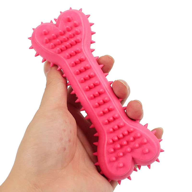 Rubber Bone Dog Chew Toy – Bite-Resistant Teeth Cleaner