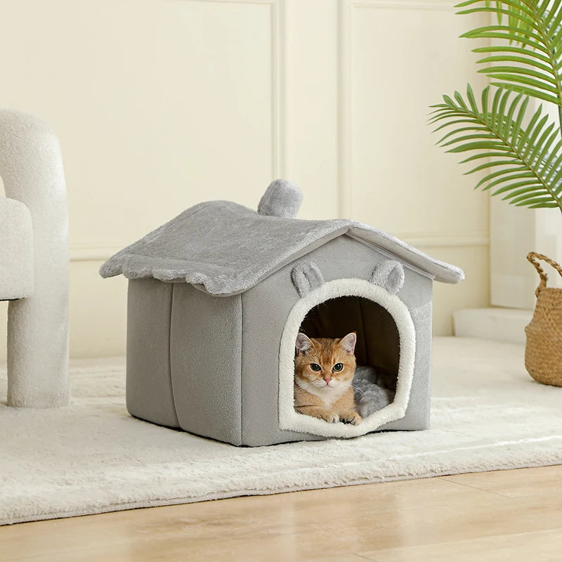 Foldable Pet House – Removable Washable Cat & Puppy Cave