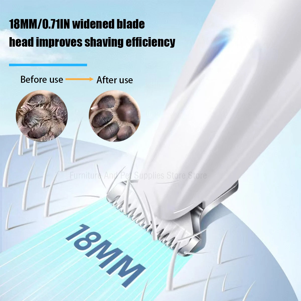 Waterproof Dog Paw Trimmer – LED Hair Clipper