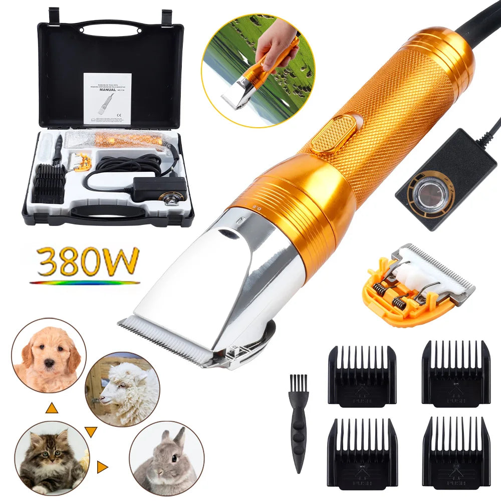 380W Cordless Cashmere Goat & Pet Hair Trimmer – 12V Electric
