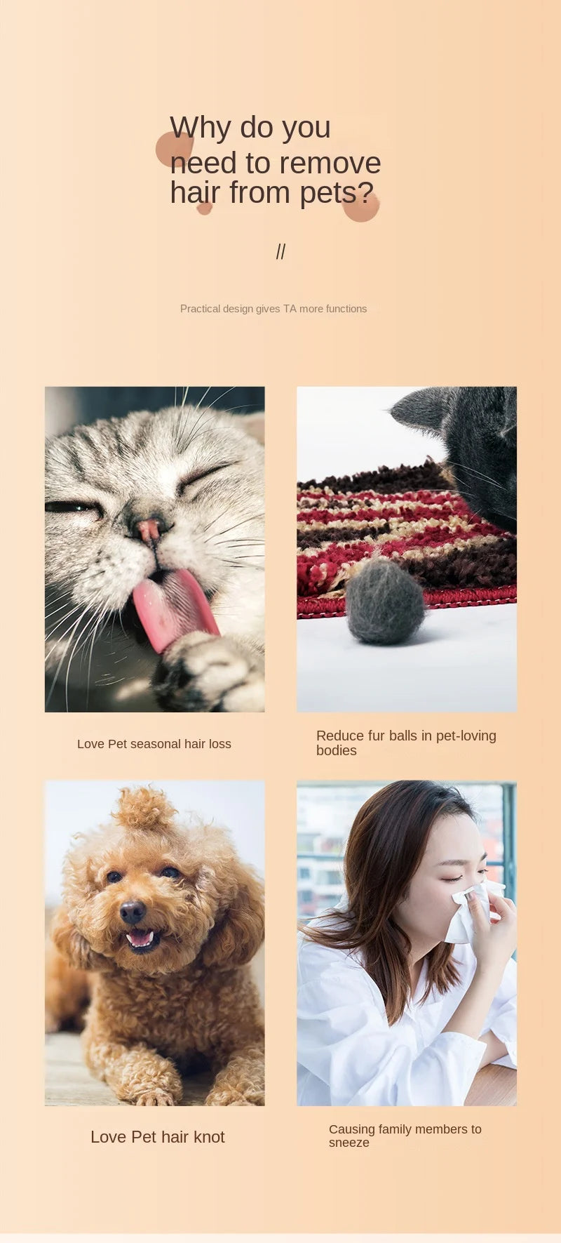 Solid Wood Pet Comb – Cat & Dog Hair Removal