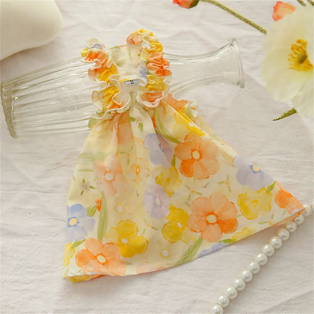 Sphynx Cat & Small Dog Summer Dress – Cotton Suspender Princess Outfit