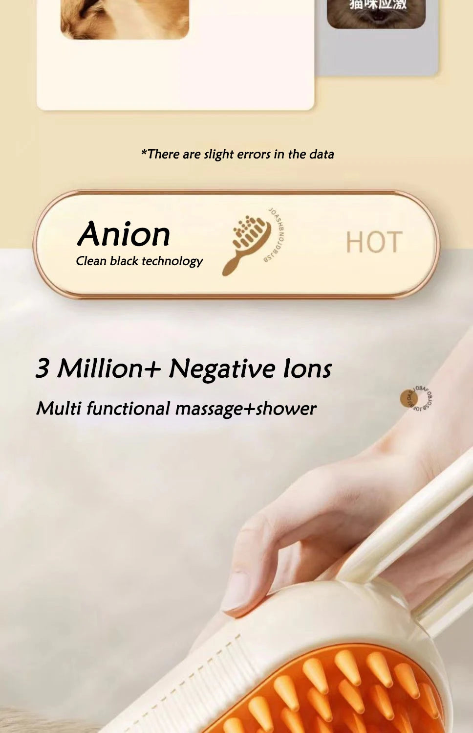 3-in-1 Pet Spray & Massage Brush – Cat & Dog Grooming Tool