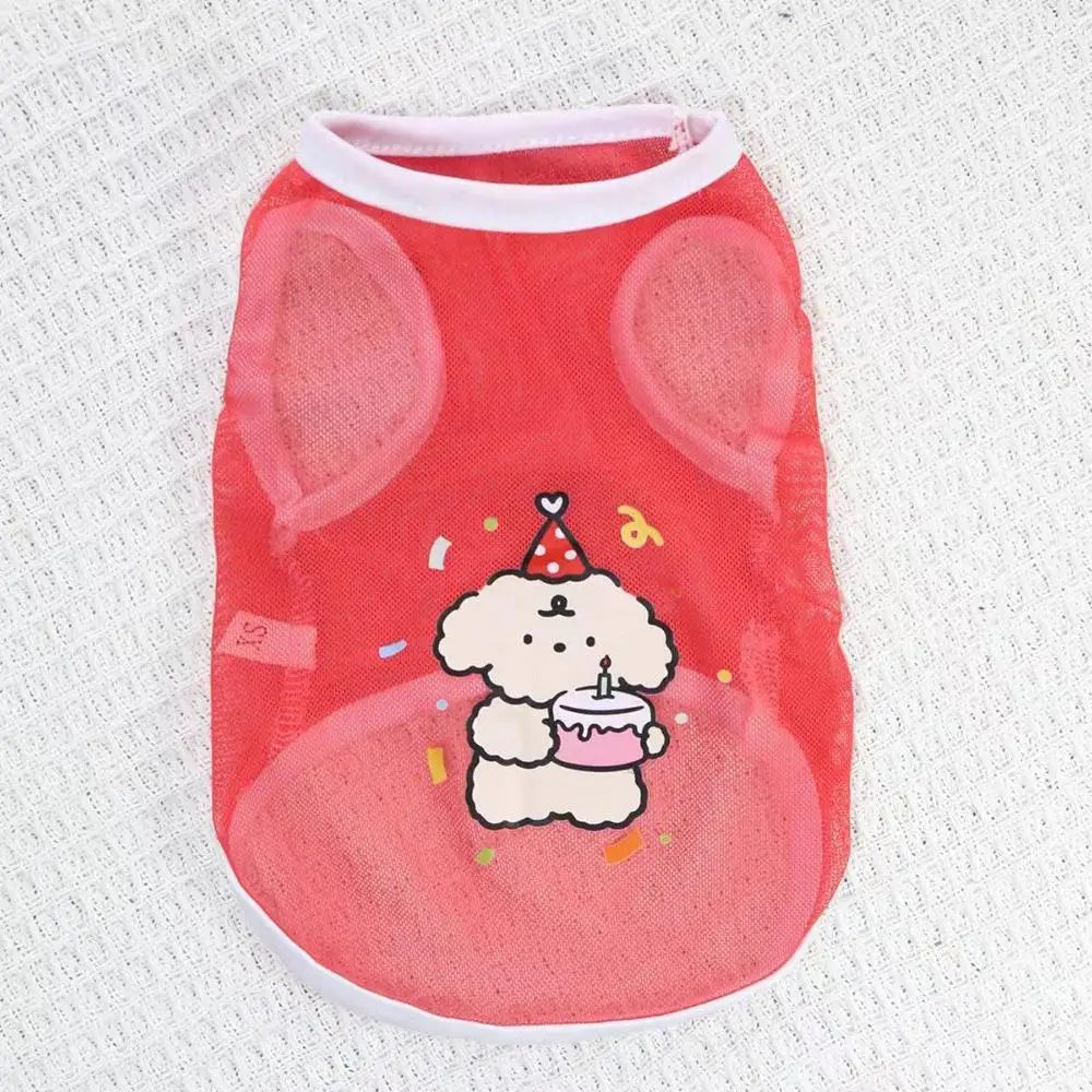 Cute Mesh Pet Tank Top – Breathable Summer Clothes for Dogs & Cats
