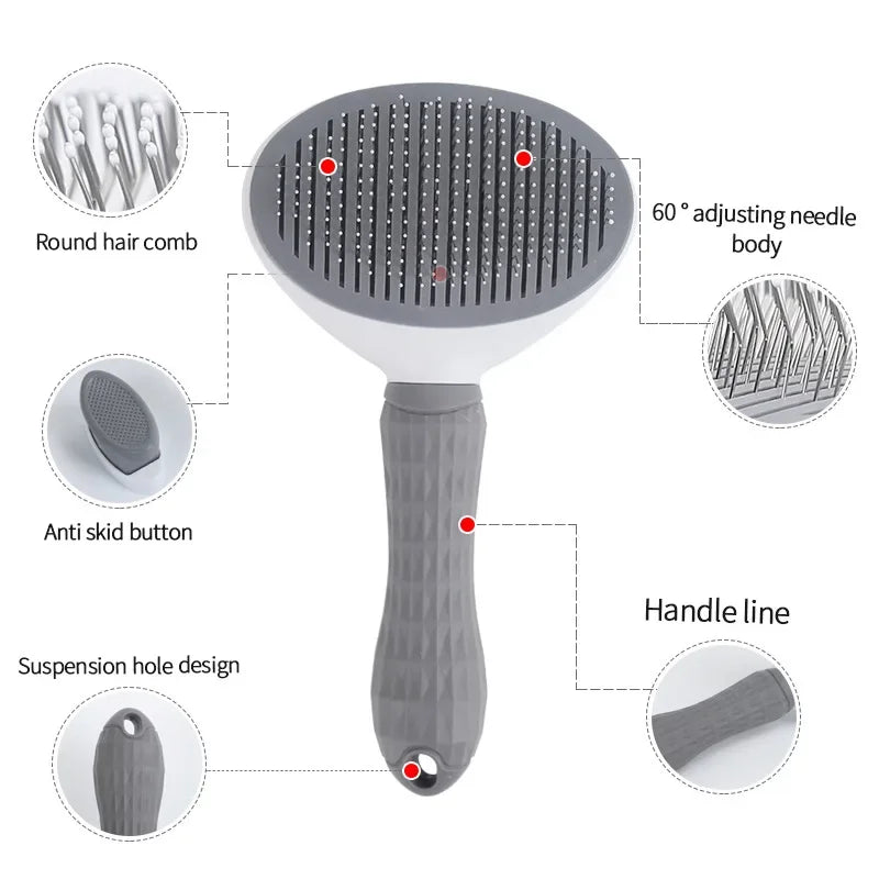Stainless Steel Pet Brush – Dog & Cat Grooming Comb