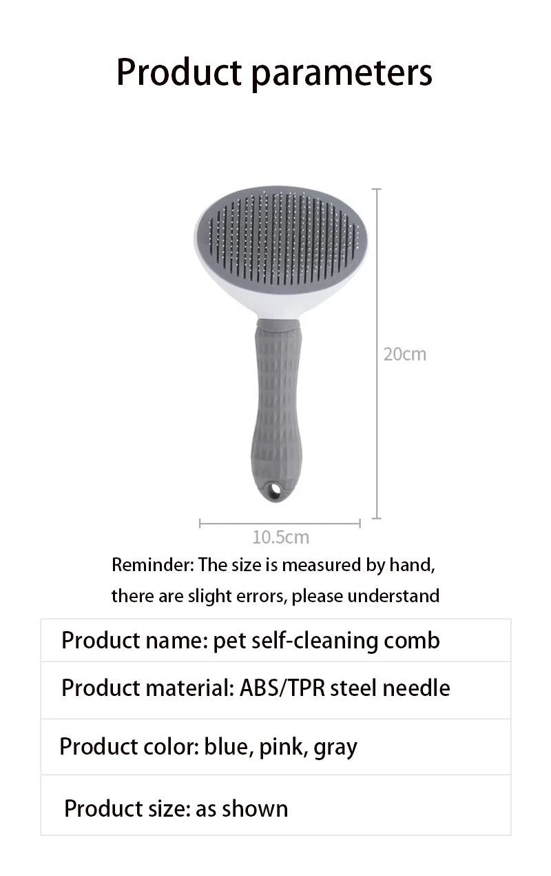 Stainless Steel Pet Brush – Dog & Cat Grooming Comb