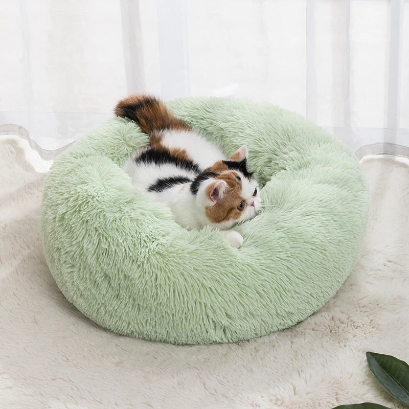 Plush Round Cat & Dog Bed