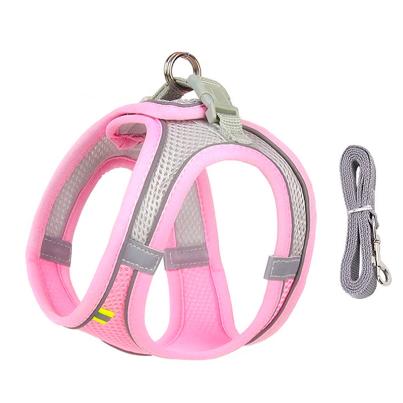 Adjustable Dog Harness & Leash Set – Small Dogs & Cats