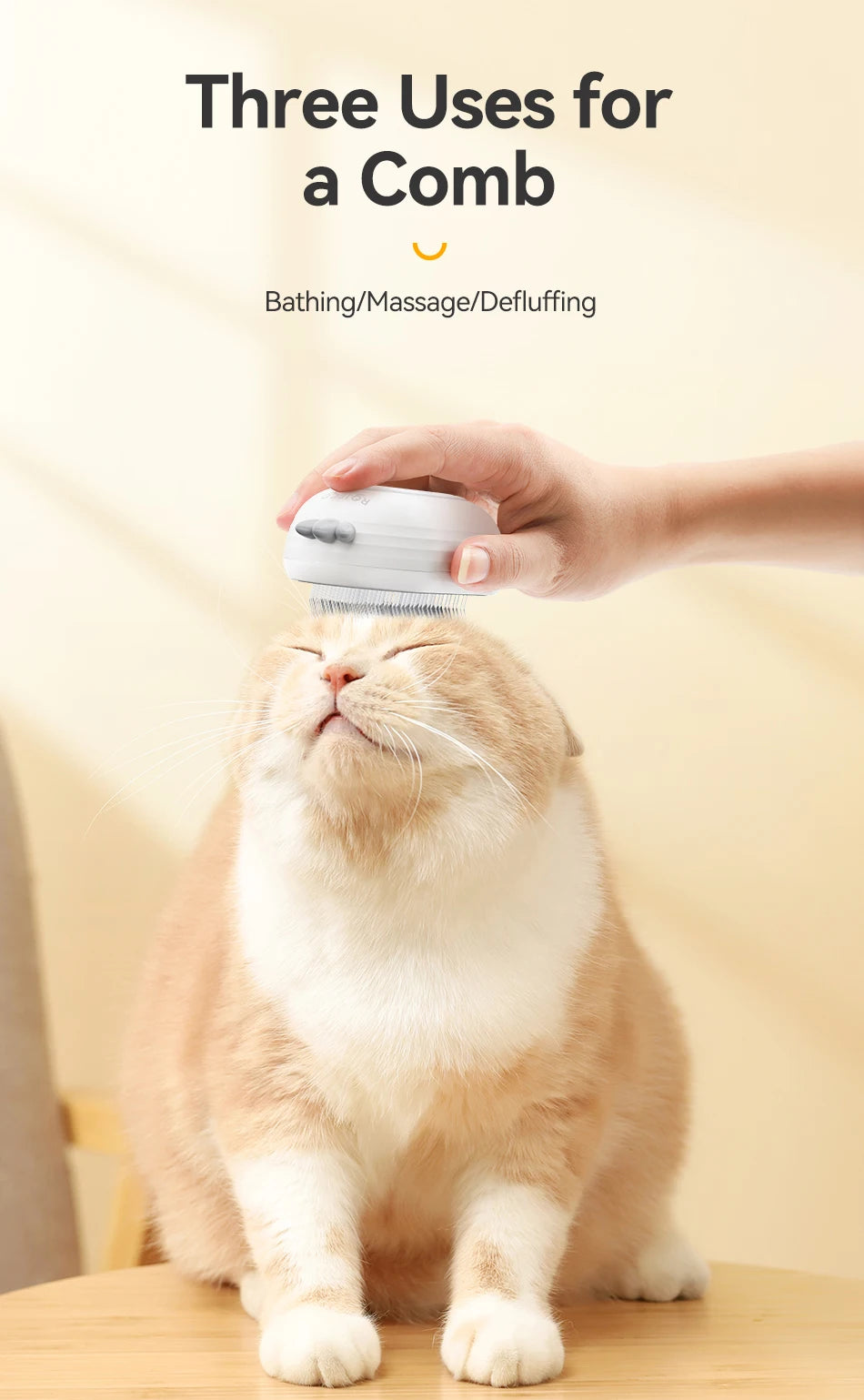 ROJECO Electric Pet Steam Comb – Cat & Dog Hair Removal