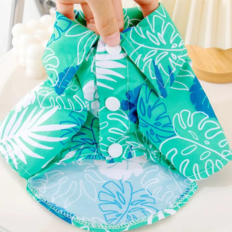 Hawaiian Style Pet Shirt – Summer Dog & Cat Beach Outfit