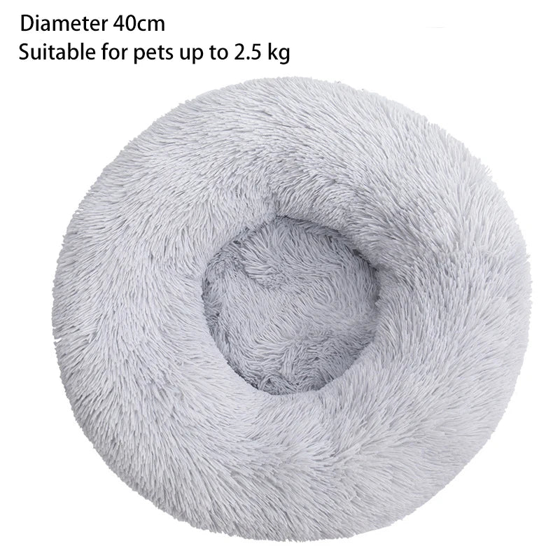Plush Round Cat & Dog Bed