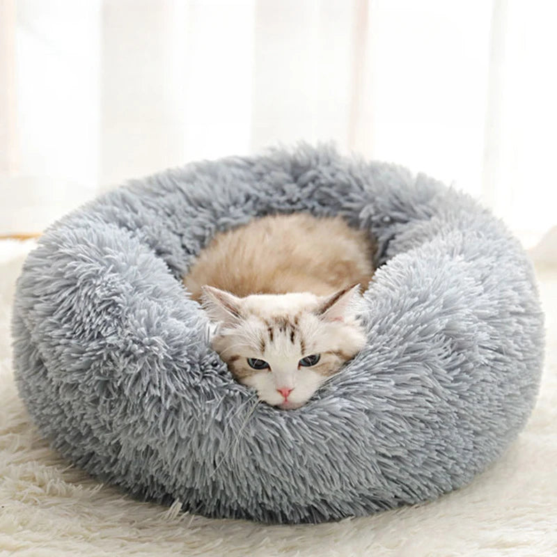 Plush Pet Nest – Warm Round Cat & Dog Bed