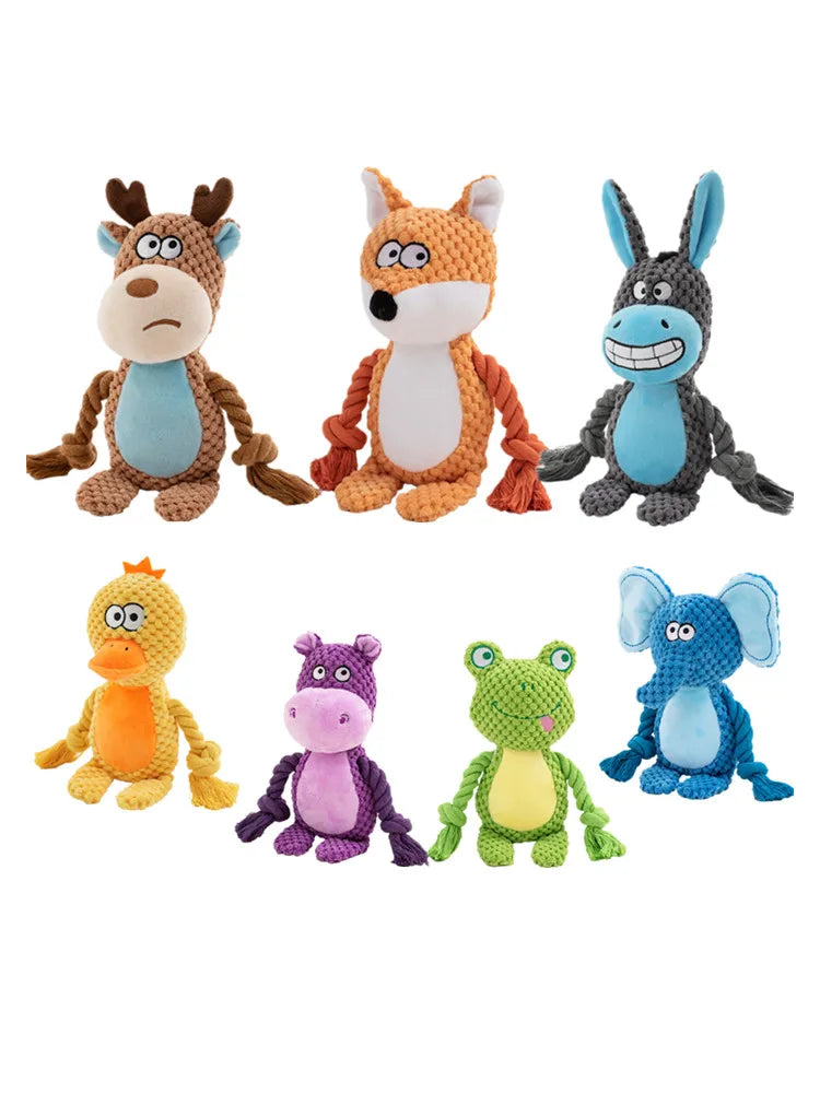 Indestructible Plush Dog Chew Toy – Bite-Resistant Squeaker