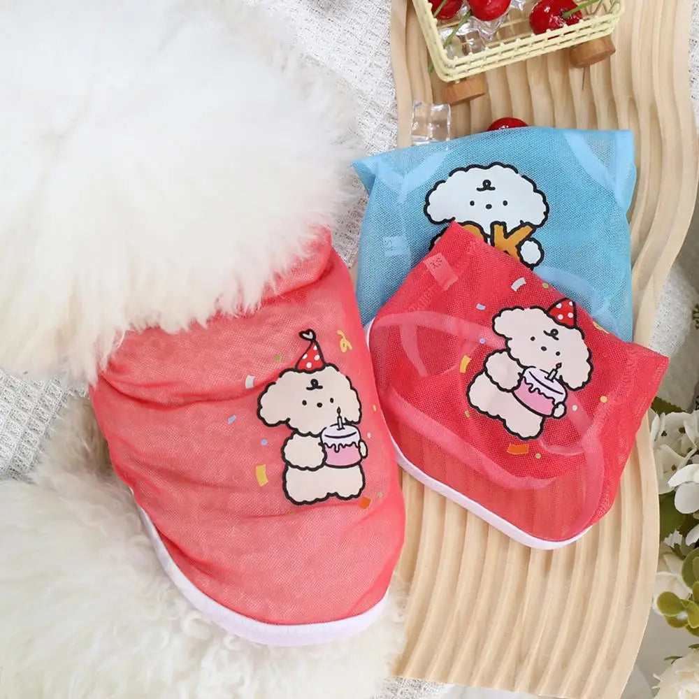 Cute Mesh Pet Tank Top – Breathable Summer Clothes for Dogs & Cats