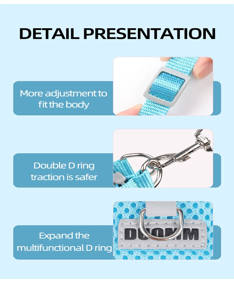 Reflective Dog Harness & Leash Set – Small & Medium Pets