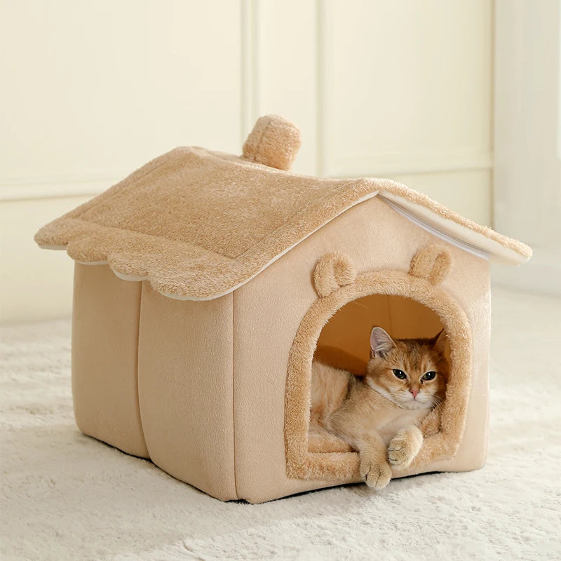 Foldable Pet House – Removable Washable Cat & Puppy Cave
