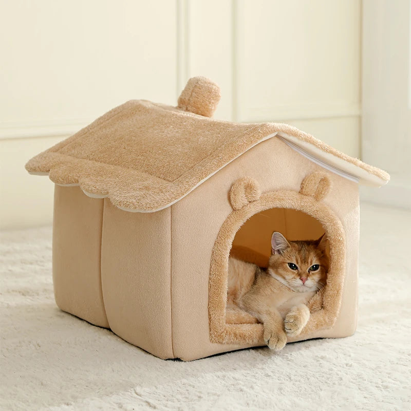 Foldable Pet House – Removable Washable Cat & Puppy Cave