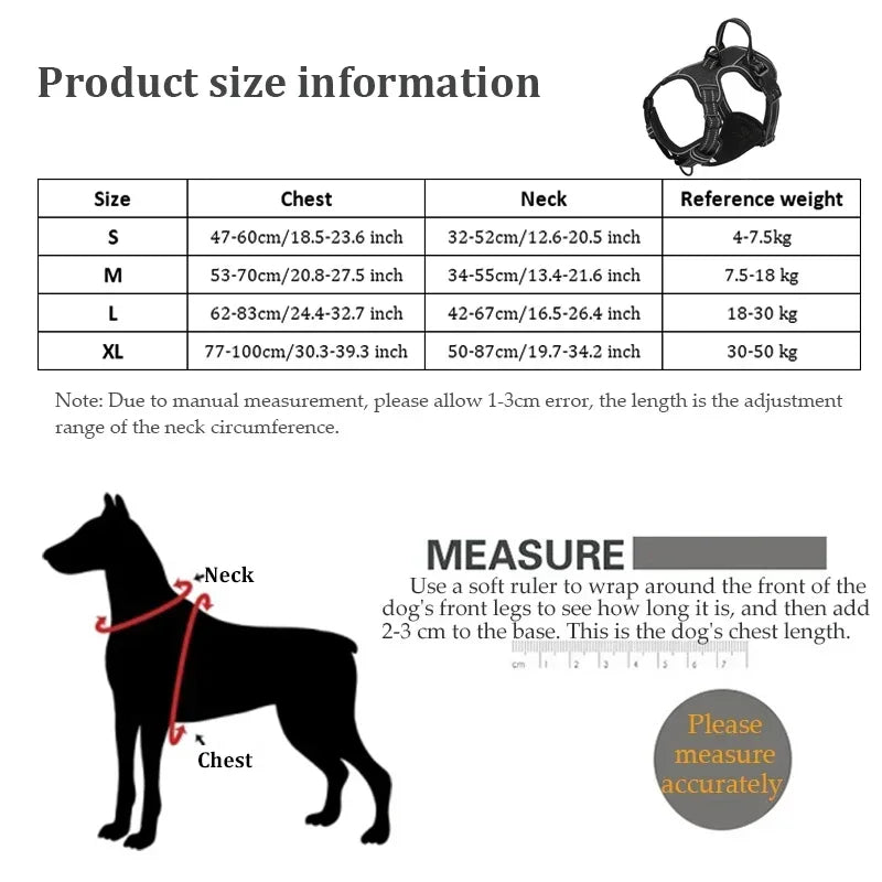 Adjustable Reflective Dog Harness – Soft No-Pull Vest