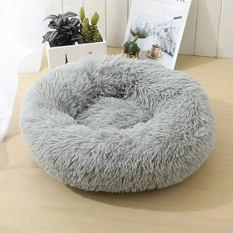 Plush Round Cat & Dog Bed