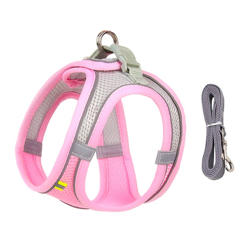 Adjustable Dog Harness & Leash Set – Small Dogs & Cats