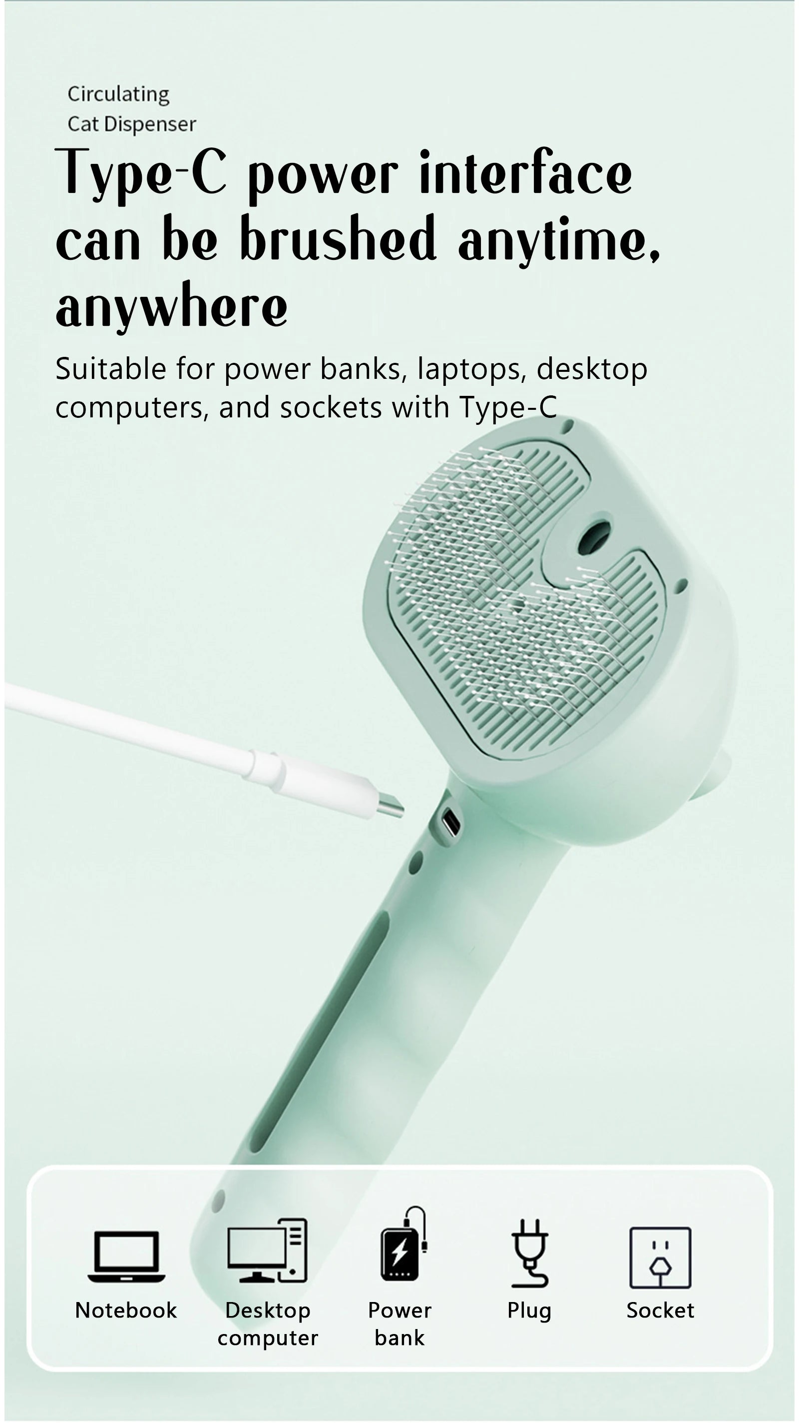 Pet Steam Massage Brush – Dog & Cat Hair Removal Comb