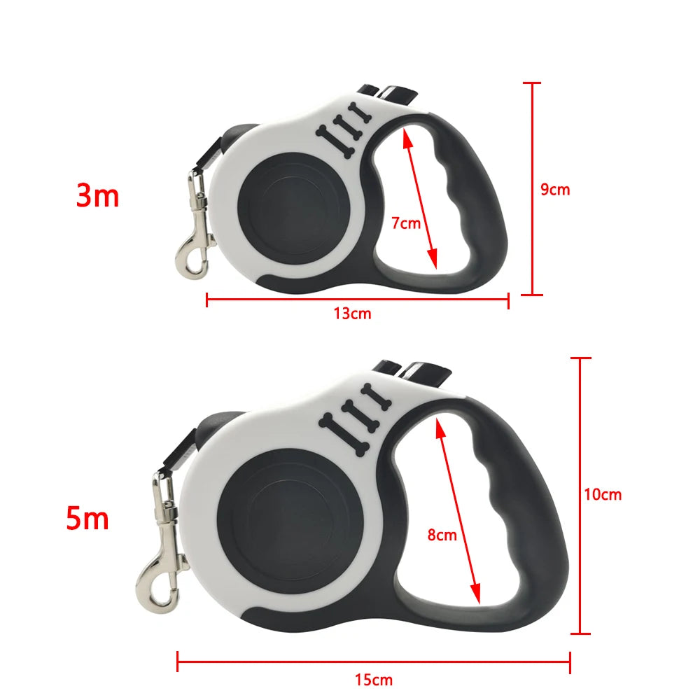 Retractable Dog & Cat Leash – 3m/5m Nylon Lead