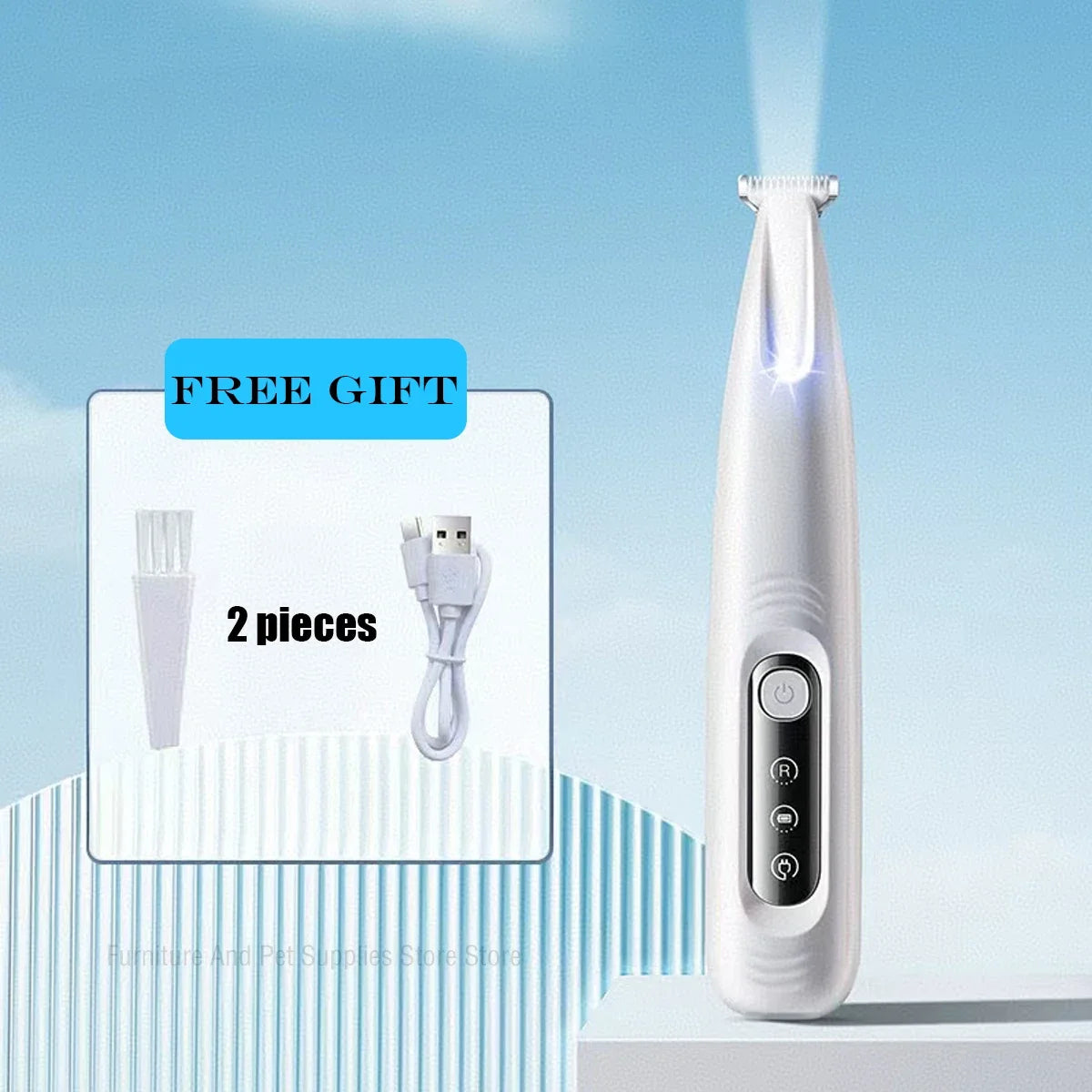 Waterproof Dog Paw Trimmer – LED Hair Clipper