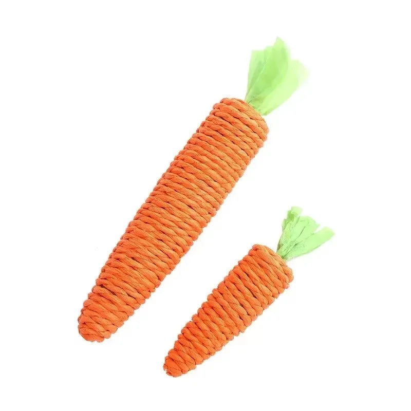 Cat Teething & Play Toy – Carrot Teaser Stick