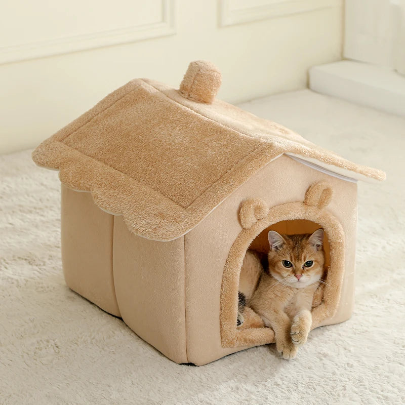 Foldable Pet House – Removable Washable Cat & Puppy Cave