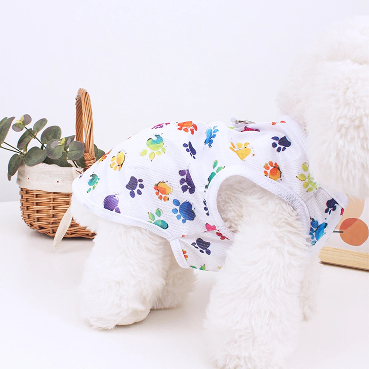 Footprint Print Dog Vest – Summer Breathable T-Shirt