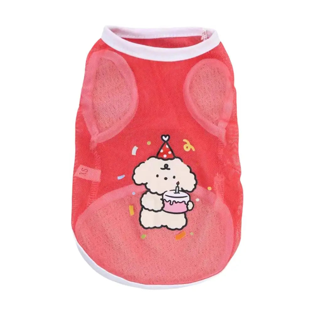 Cute Mesh Pet Tank Top – Breathable Summer Clothes for Dogs & Cats